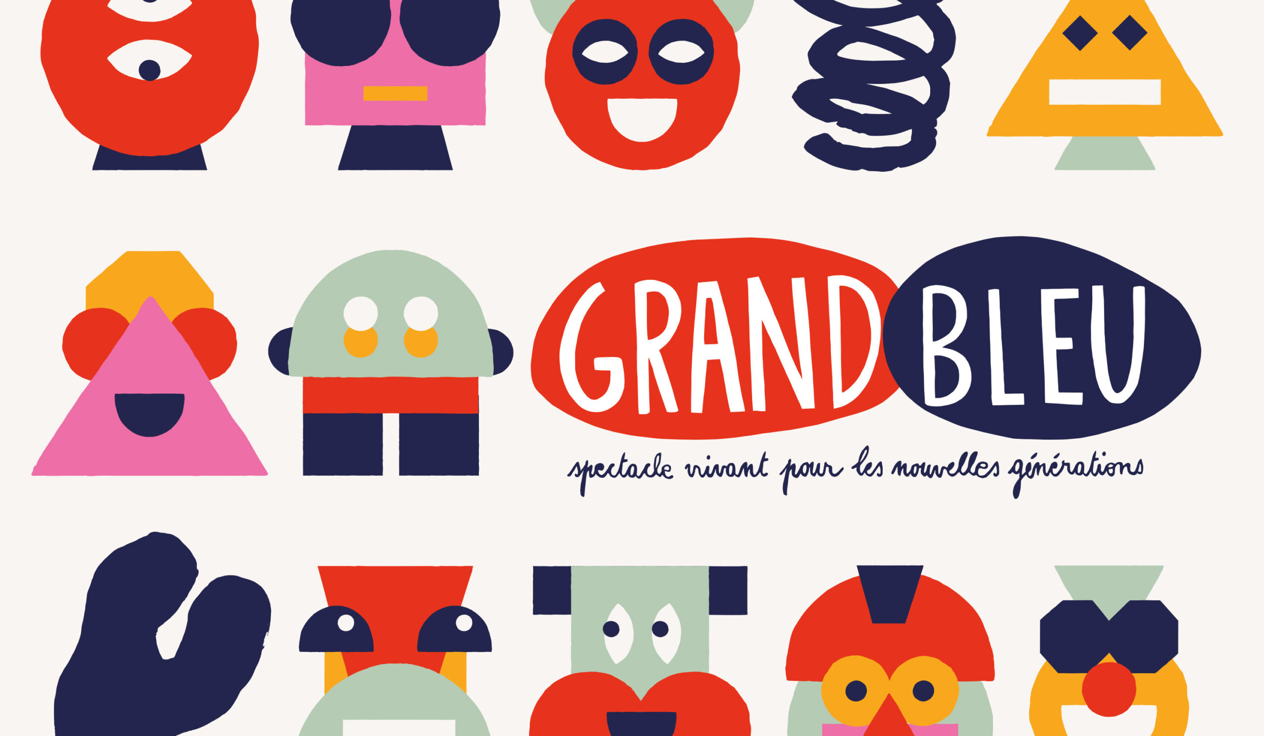 Design graphique des brochures et supports de communication des saisons 19/20 et 20/21 du Grand Bleu Lille